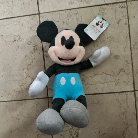 Disney Baby My First Mickey Mouse Blue Gray 14 “ Long Plush Toy Stuffed Animal - Picture 5 of 11